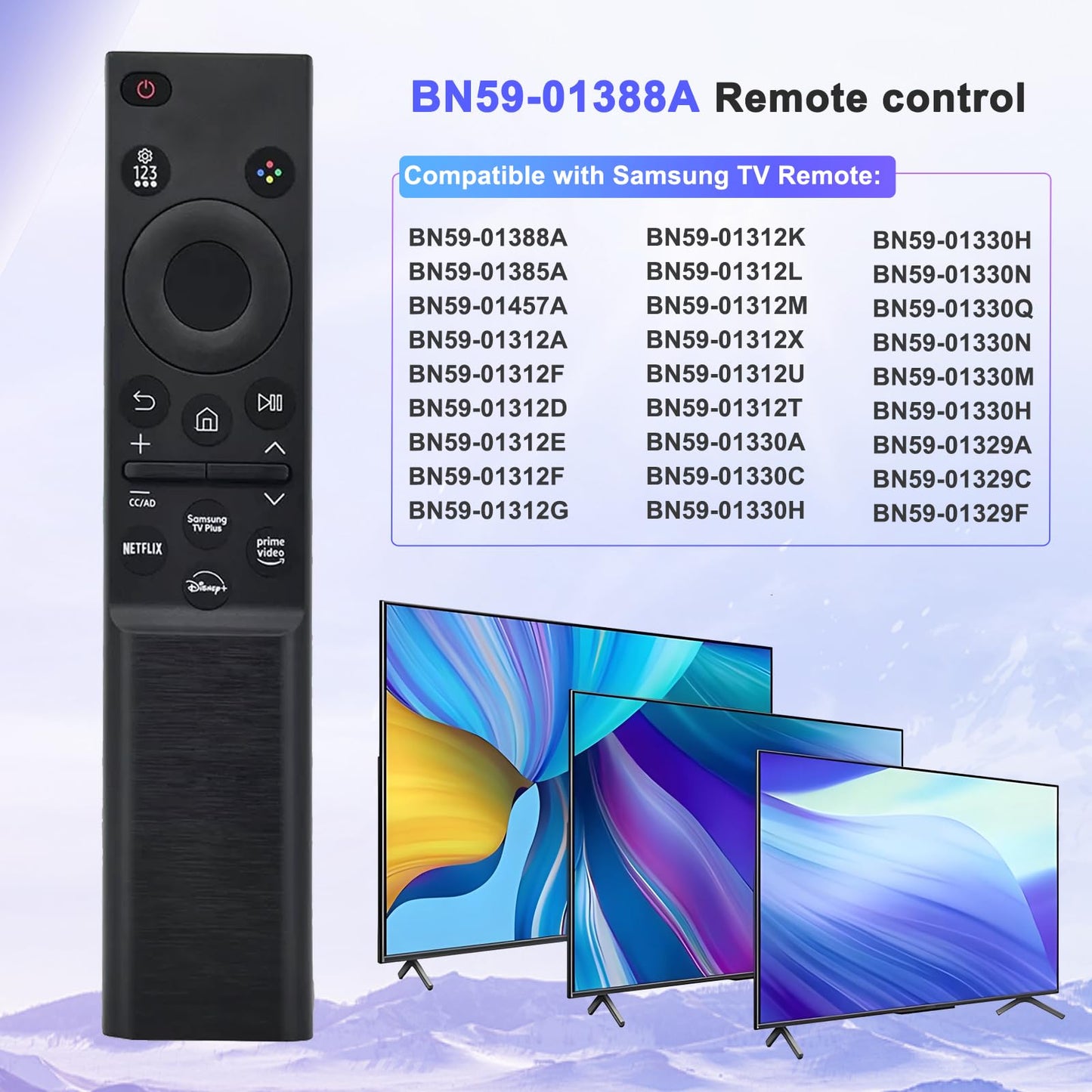 (Pack of 2) BN59-01388A BN59-01388H TM2240A Replacement for Samsung Smart TV Remote Control, for CU7000/DU7200, Crystal UHD, Frame, QLED, OLED, Neo