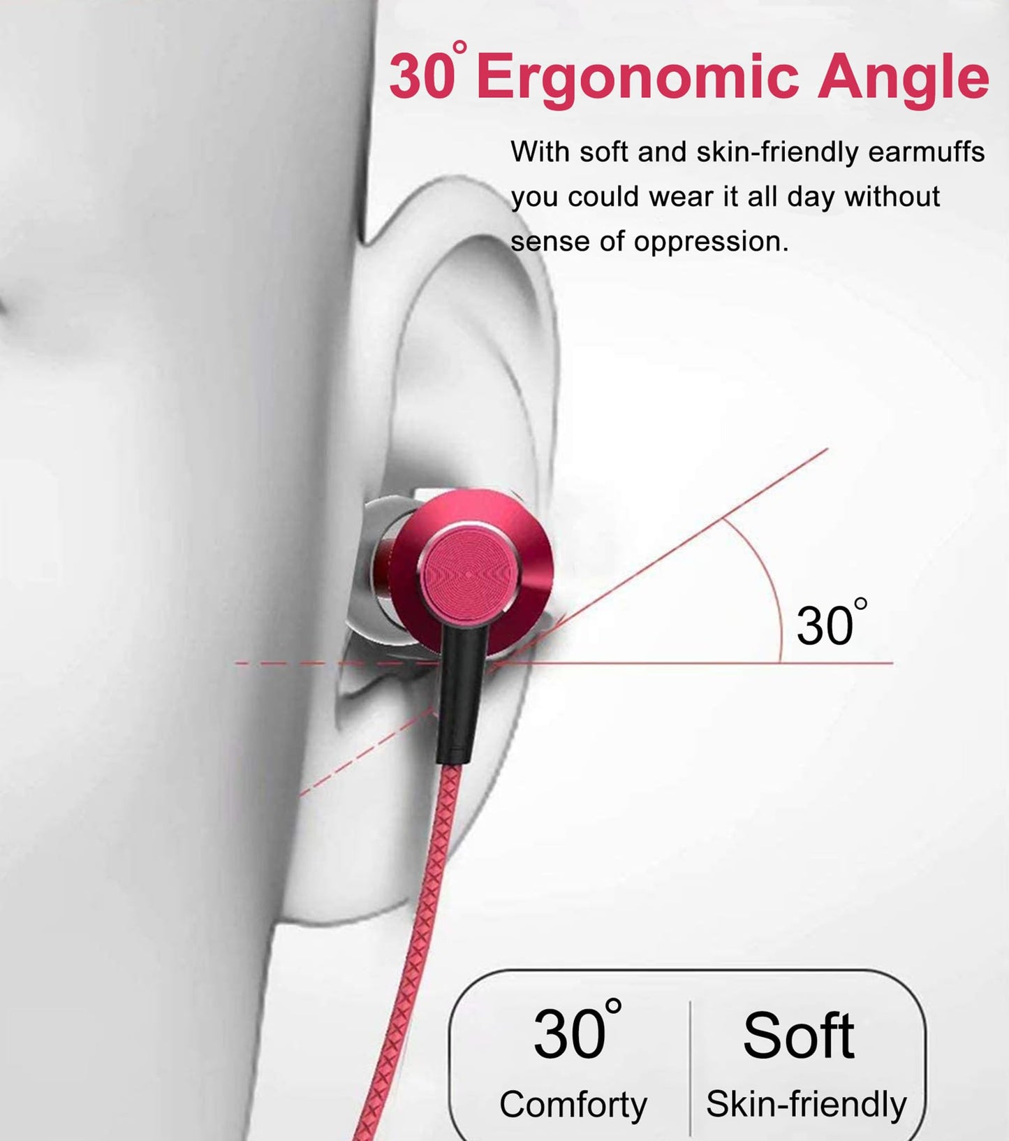 in Ear Headphones, MR01 Comfortable Tangle-Free Stylish Wired in-Ear Earbuds with Microphone, Crystal Clear Sound Noise Isolating Earphones…