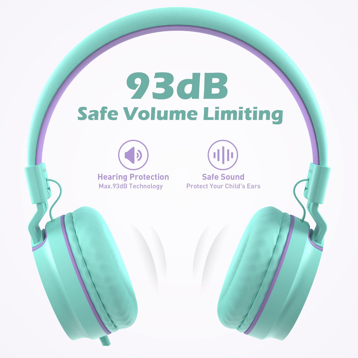 Kids Headphones, AILIHEN I35 On-Ear Headphones for School, 93dB HD Mic Stereo Headphone for Kid Girls Children, Foldable Wired 3.5mm for Chromebook…