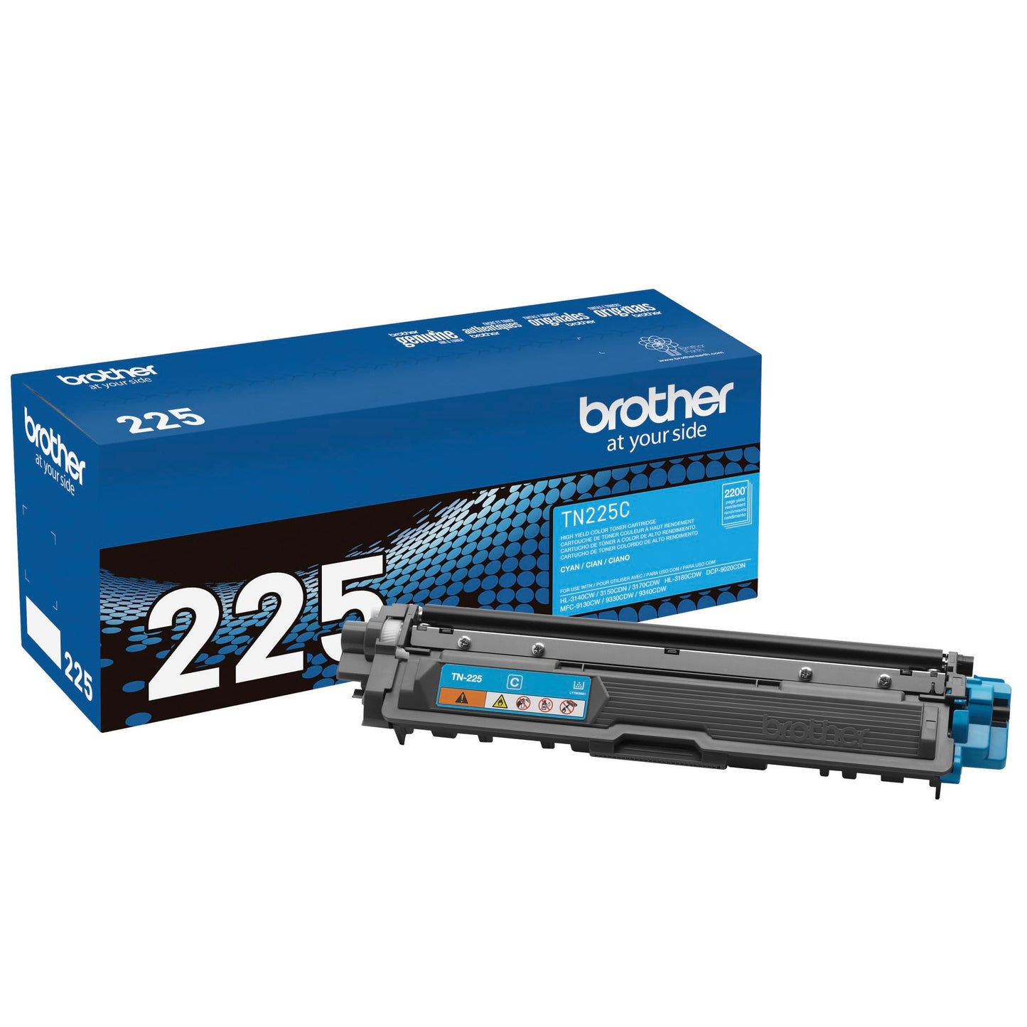 Brother Genuine High Yield Toner Cartridge, TN225C, Replacement Cyan Toner, Page Yield Up to 2,200 Pages, Amazon Dash Replenishment Cartridge, TN225