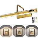 Picture Lights Wall Battery Operated, 14" 6000mAh Rechargeable Display Light with Remote/Rotatable/Dimmable/3CCT Magnetic Wireless Lamp