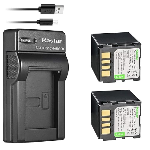 Kastar Battery X2 & Slim USB Charger for JVC BN-VF707 VF707U VF707UE VF707US BN-VF714 VF714L VF714U VF714UE VF714US BN-VF733 VF733U VF733UE VF733US