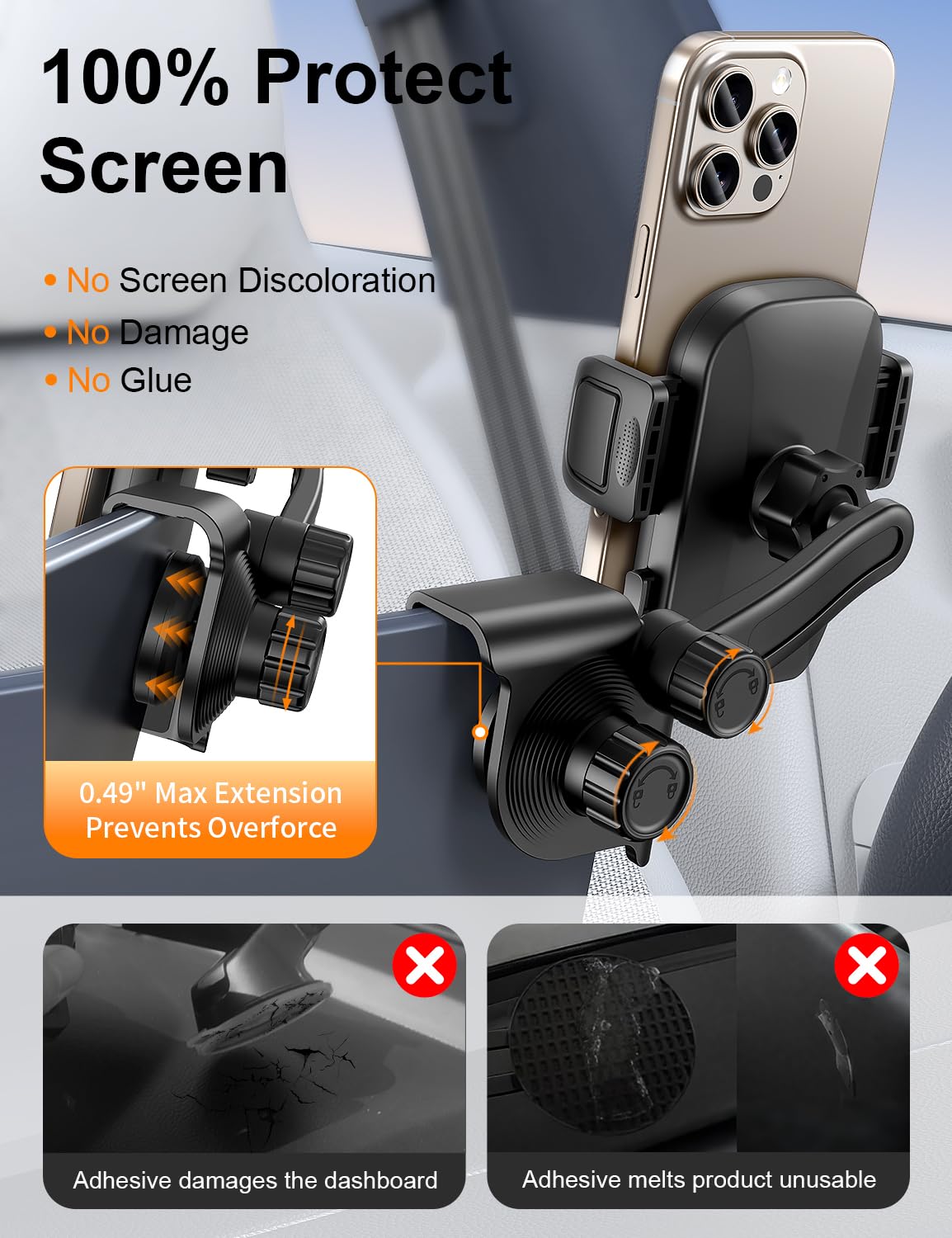 bokilino Tesla Phone Mount, 360° Adjustable Universal Tesla Model Y Accessories, Phone Holders for Your car for Tesla Model 3/Y/S/X/Cybertruck Screen