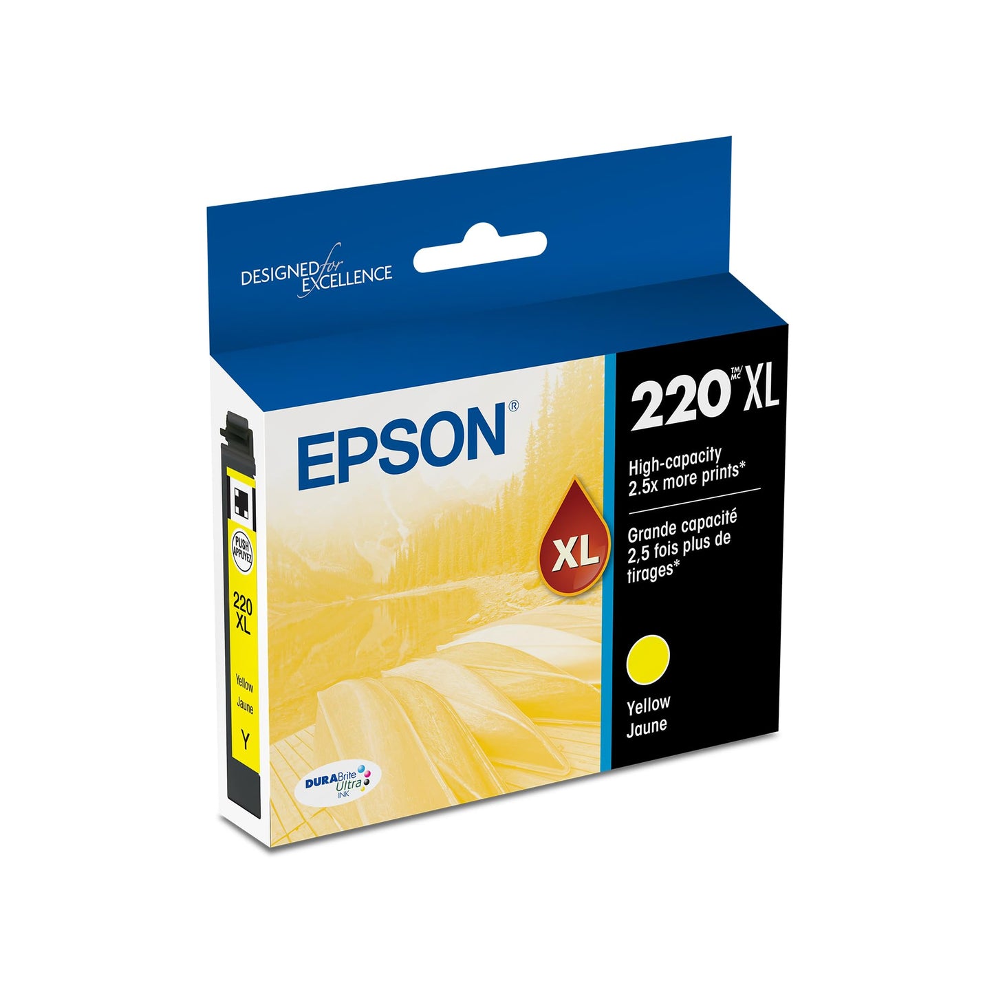 EPSON 220 DURABrite Ultra Ink High Capacity Yellow Cartridge (T220XL420-S) Works with WorkForce WF-2630,2650, 2660, 2750, 2760 and Expression