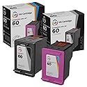 LD Products Remanufactured Compatible Ink Cartridges Replacement for HP 60 (2 Set - 1 Black 1 Tri Color) for use in HP Photosmart, Envy e All-in-one