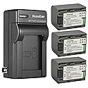 Kastar 3-Pack NP-FP70 / FP71 Battery and AC Wall Charger Replacement for Sony NP-FP50 NP-FP51, NP-FP60, NP-FP70 NP-FP71, NP-FP90 NP-FP91 Battery, Sony