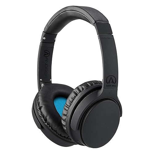 Andrea Communications ANR-950 Wireless Bluetooth Headphones with Active Noise Reduction., Black
