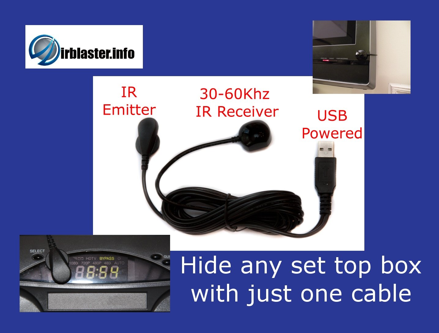 USB Powered Infrared Repeater: Hide Your Set top Box