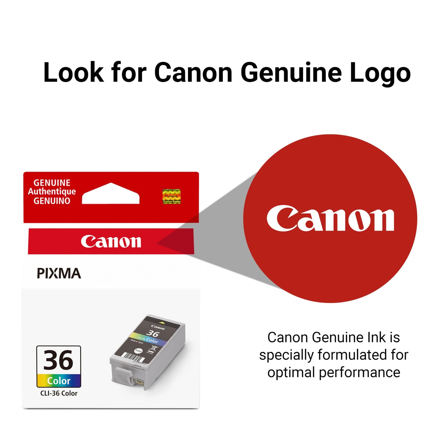 Canon CLI-36 Genuine Color Ink Tank, Compatible with mini320, mini260, iP100, iP110, TR150 and TR160 Printers