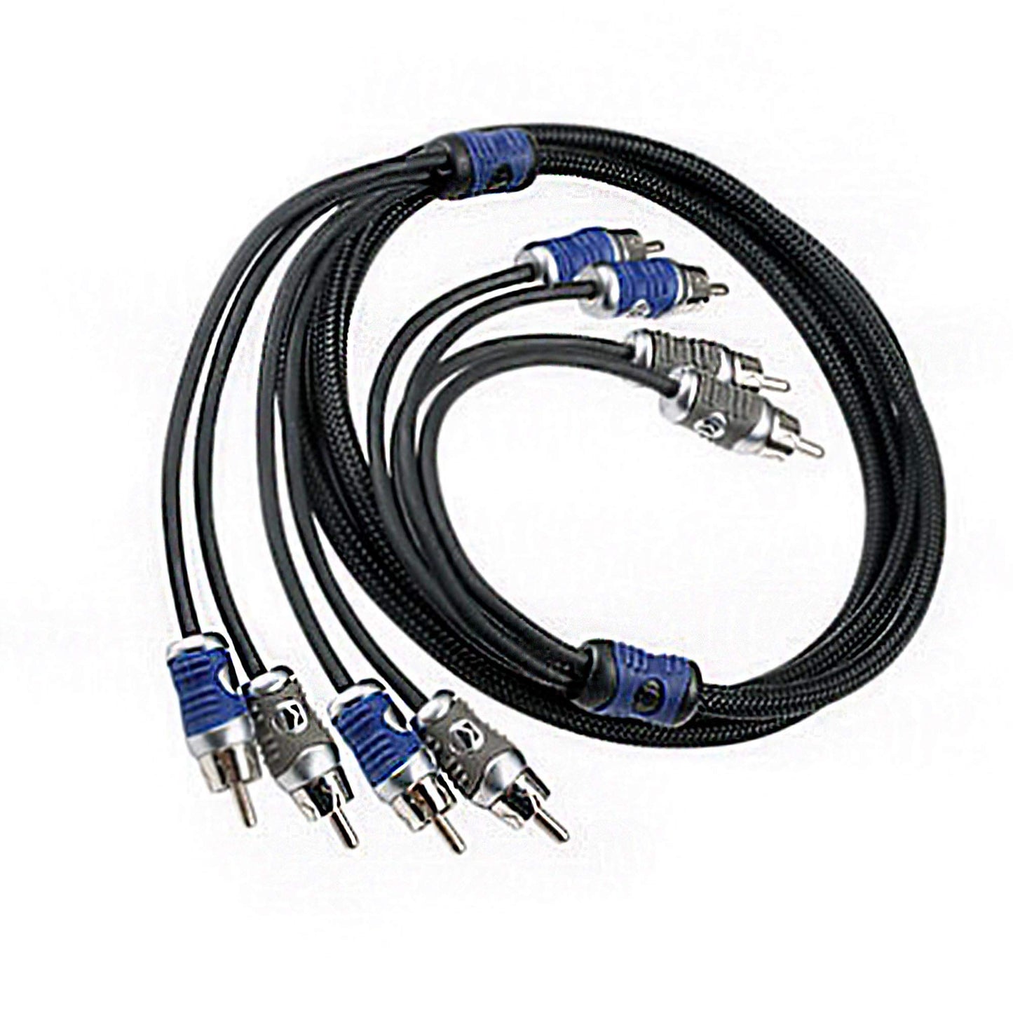 Kicker 46QI46 Q-Series 4-Channel RCA Interconnects & Kicker 46QI26 Q-Series 2-Channel RCA Interconnects, 6.0 Meter Bundle