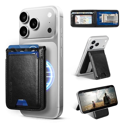Shieldtop Compatible with Magsafe Case with Card Holder for Men Women Magnetic Ultra-Thin Wallet Bracket Adjustable Bracket for iPhone
