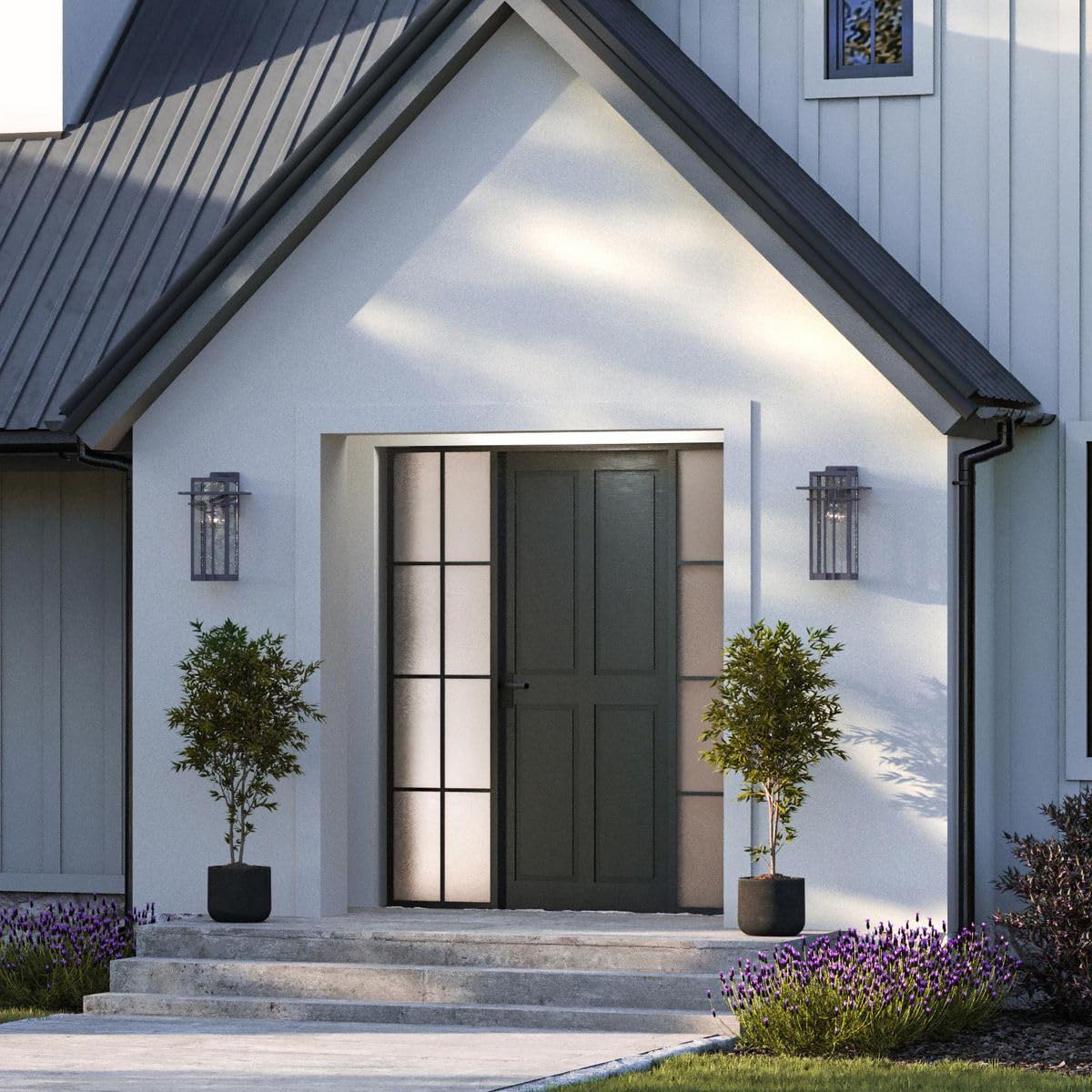 Progress Lighting Boxwood Collection 1-Light Clear Seeded Glass Craftsman Outdoor Large Wall Lantern Light Antique Bronze, 16.50x9.00x9.00