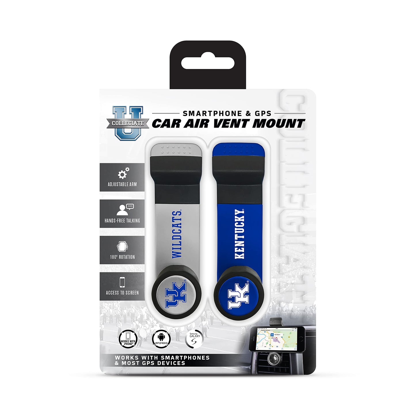 NCAA SUCKERZ In-Car Vent Mount Phone Holder 2 Pack, Kentucky Wildcats