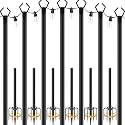 NUERPO 7 Pack String Light Poles,Metal Poles for Hanging Outdoor Light Strings,7 Pack 10 FT Light Poles Stand for Outside