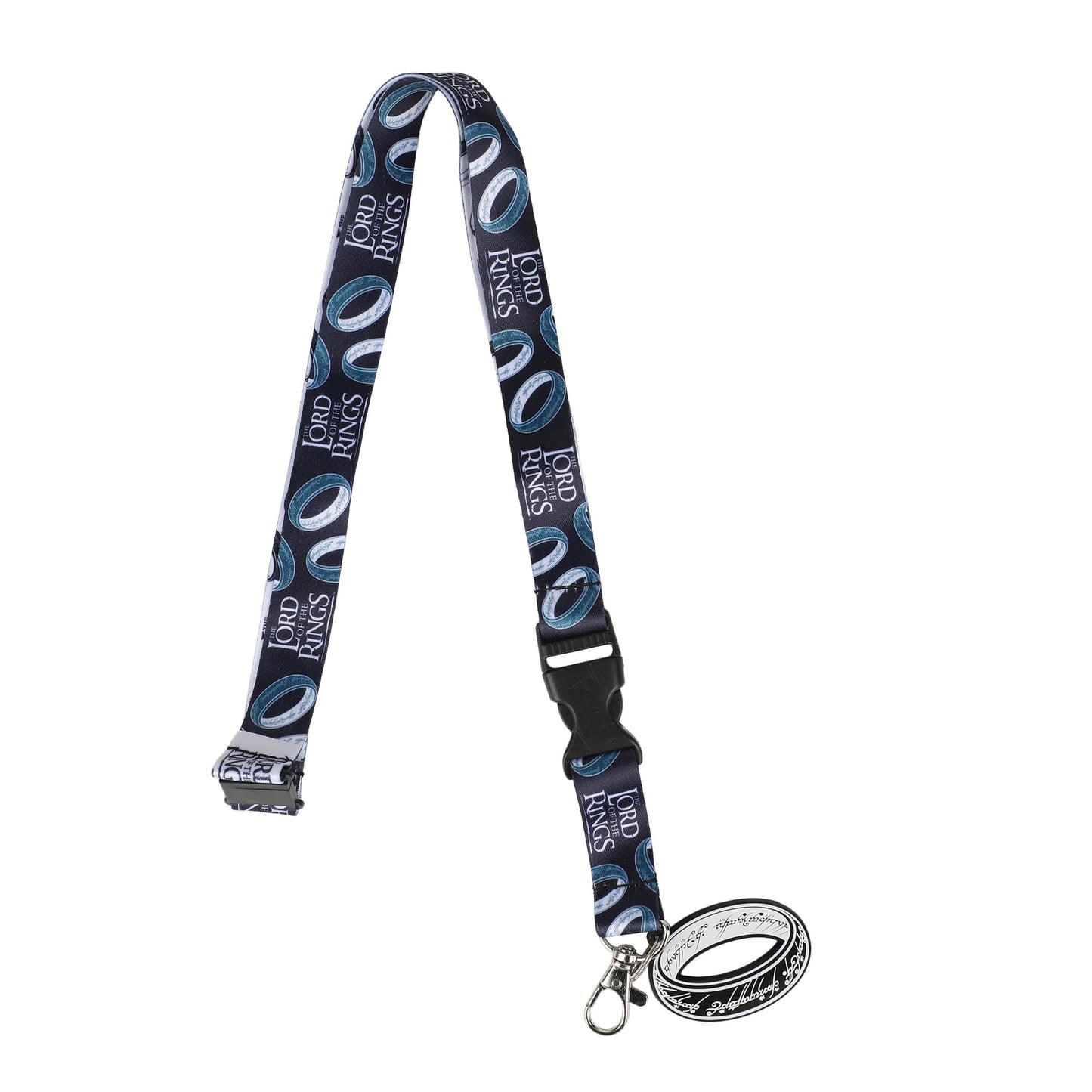 Bioworld Lord Of The Rings The One Ring 22" Black & White Lanyard WIth ID Sleeve