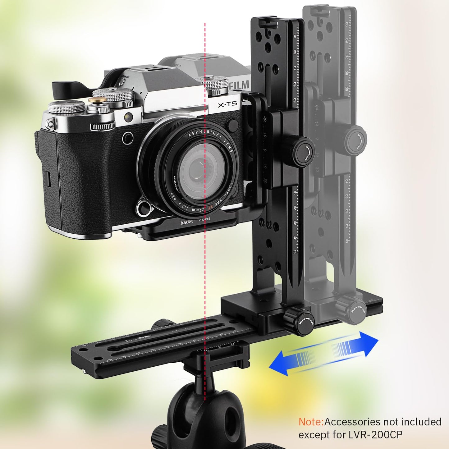 Haoge LVR-200CP 200mm Dual Dovetails Nodal Slide Vertical Rail with 90 Degree Quick Release Clamp Compatible with Arca-Swiss SUNWAYFOTO