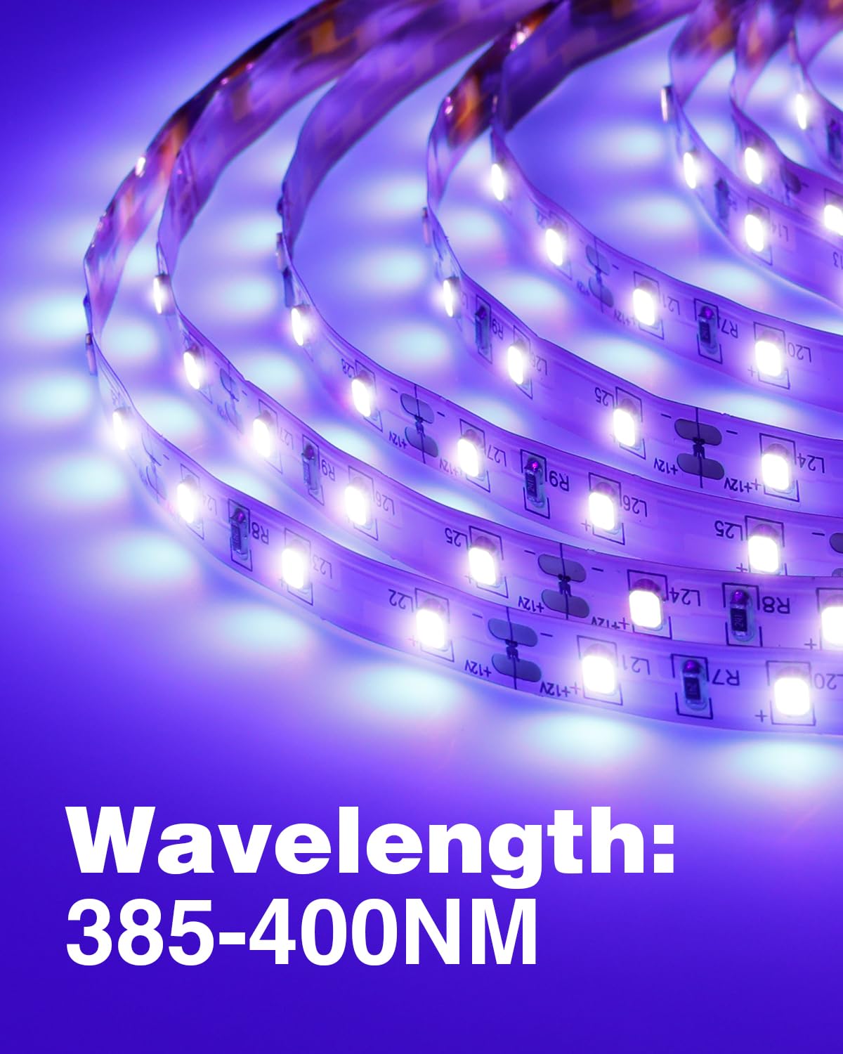 Onforu 32.8ft LED Black Light Strip Kit, 600 Units Lamp Beads, 12V Flexible Blacklight Fixtures, 10m Ribbon, Non-Waterproof for Glow Party, Indoor