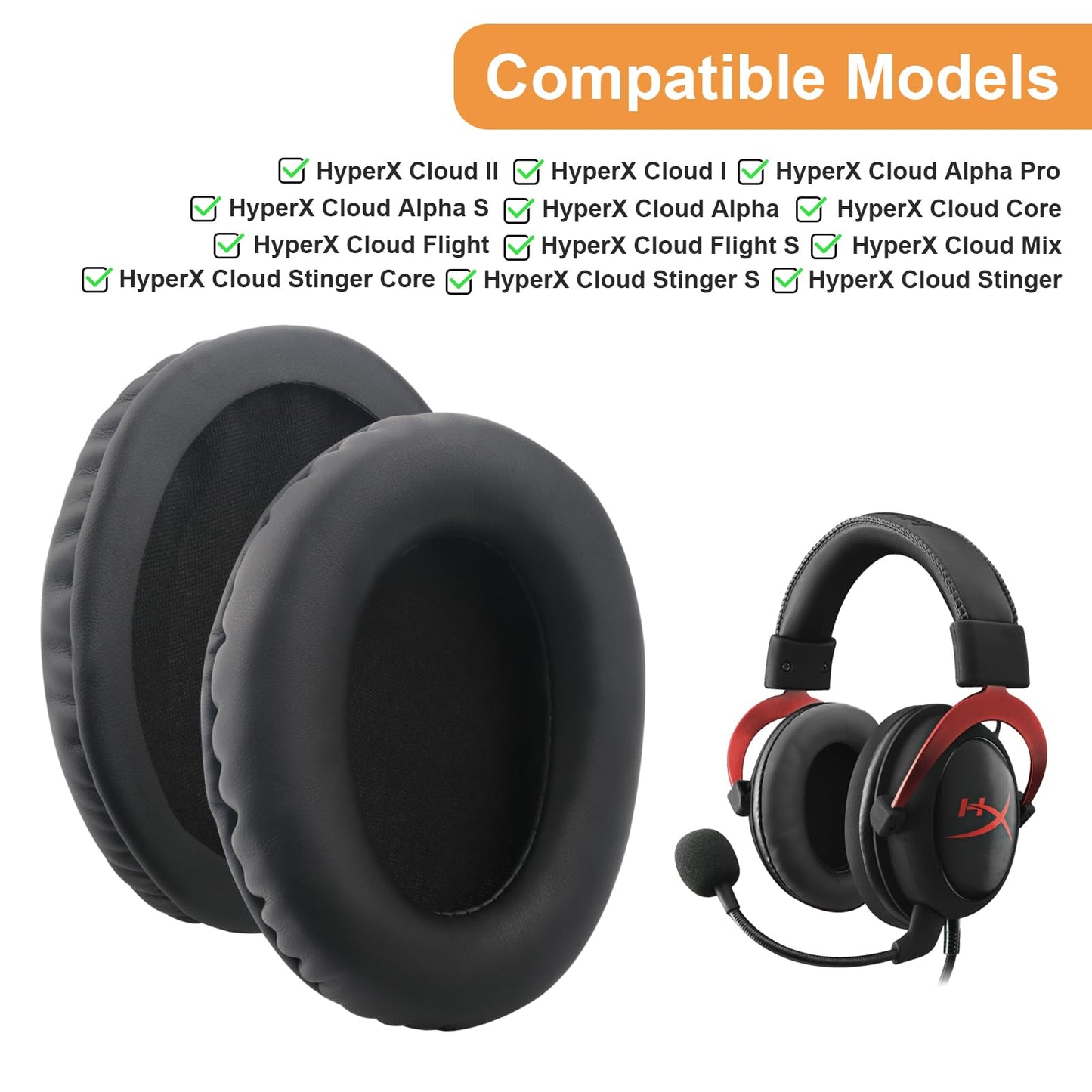 Hyper X Cloud Alpha Cooling Gel Ear Pads,Hyper X Cloud 2 Ear Cushions for Hyper X Stinger/Cloud Flight/Cloud II/Cloud Alpha Wireless/Cloud