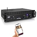 Pyle Professional Audio Bluetooth Power Amplifier - 2-Channel Rack Mount Bridgeable, LED Indicators, Shockproof Binding Posts, Cooling Fans 1000 Watt