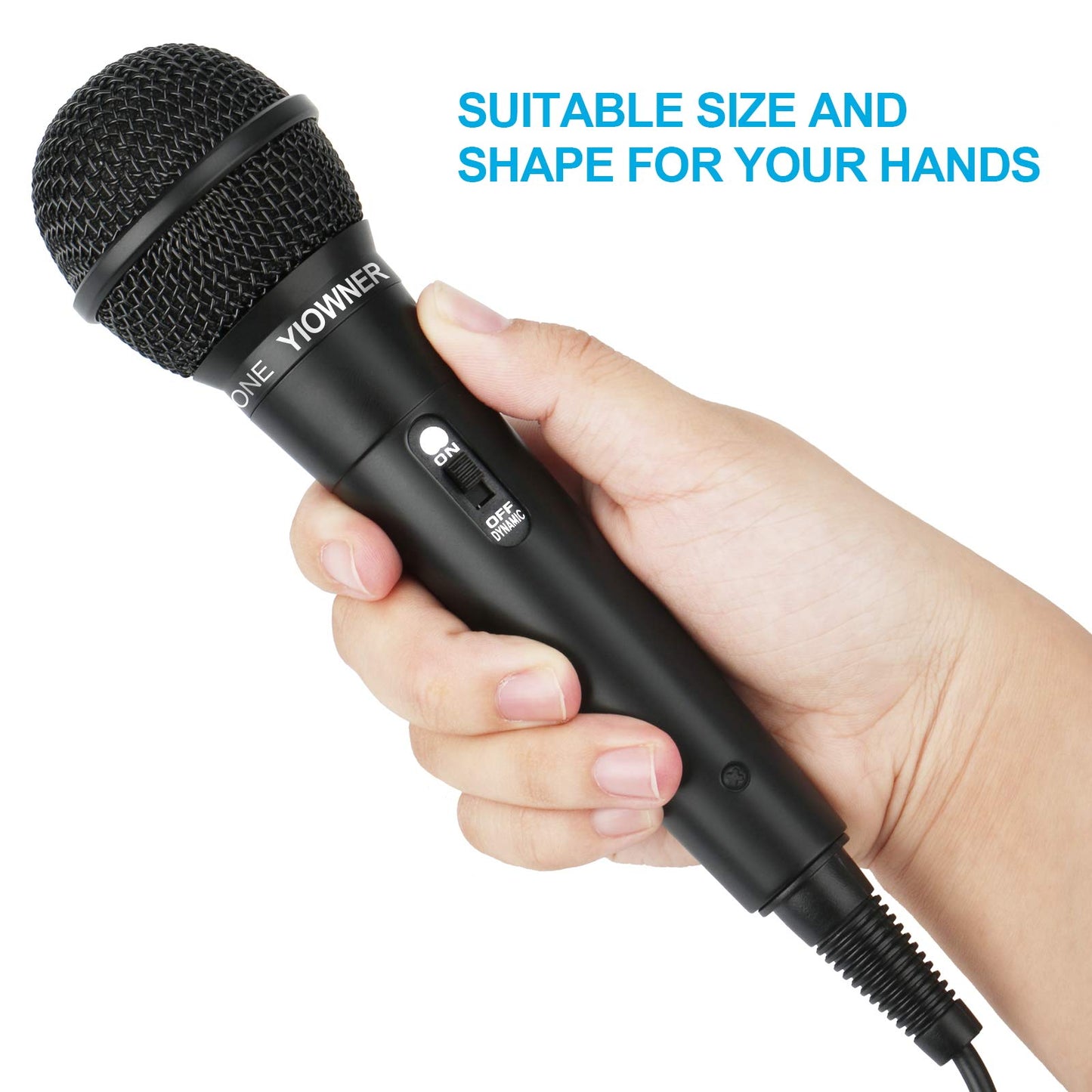 YIOWNER Wired Microphone, Karaoke Handheld Microphone for Singing, Mic Karaoke with 2.5m Cable, Vocal Dynamic Mic for Speaker, AMP, Mixer, DVD