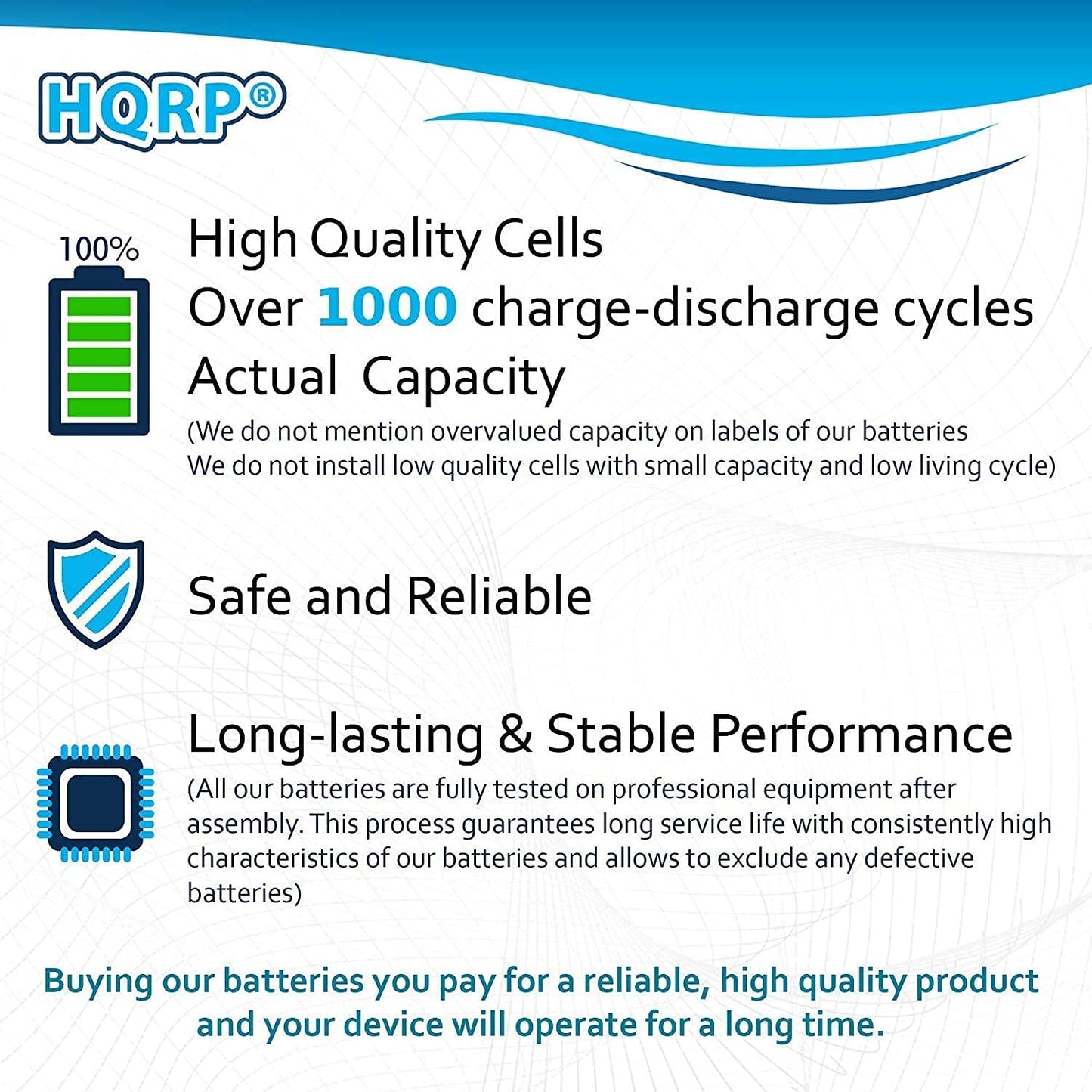 HQRP Cordless Phone Battery 2-Pack Compatible with VTech BT162342 / BT262342 / 89-1347-01-00 Cordless Telephone