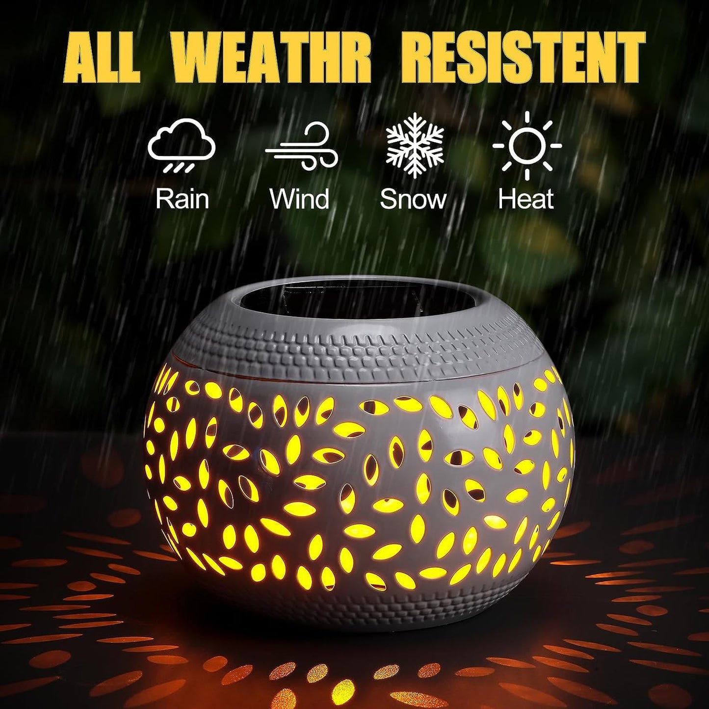 OMRAYTU 2 Pack Solar Table Lanterns Outdoor Waterproof LED Lights White, Solar Powered Decorative Lantern for Indoor Desk Bedroom Patio Garden Pathway