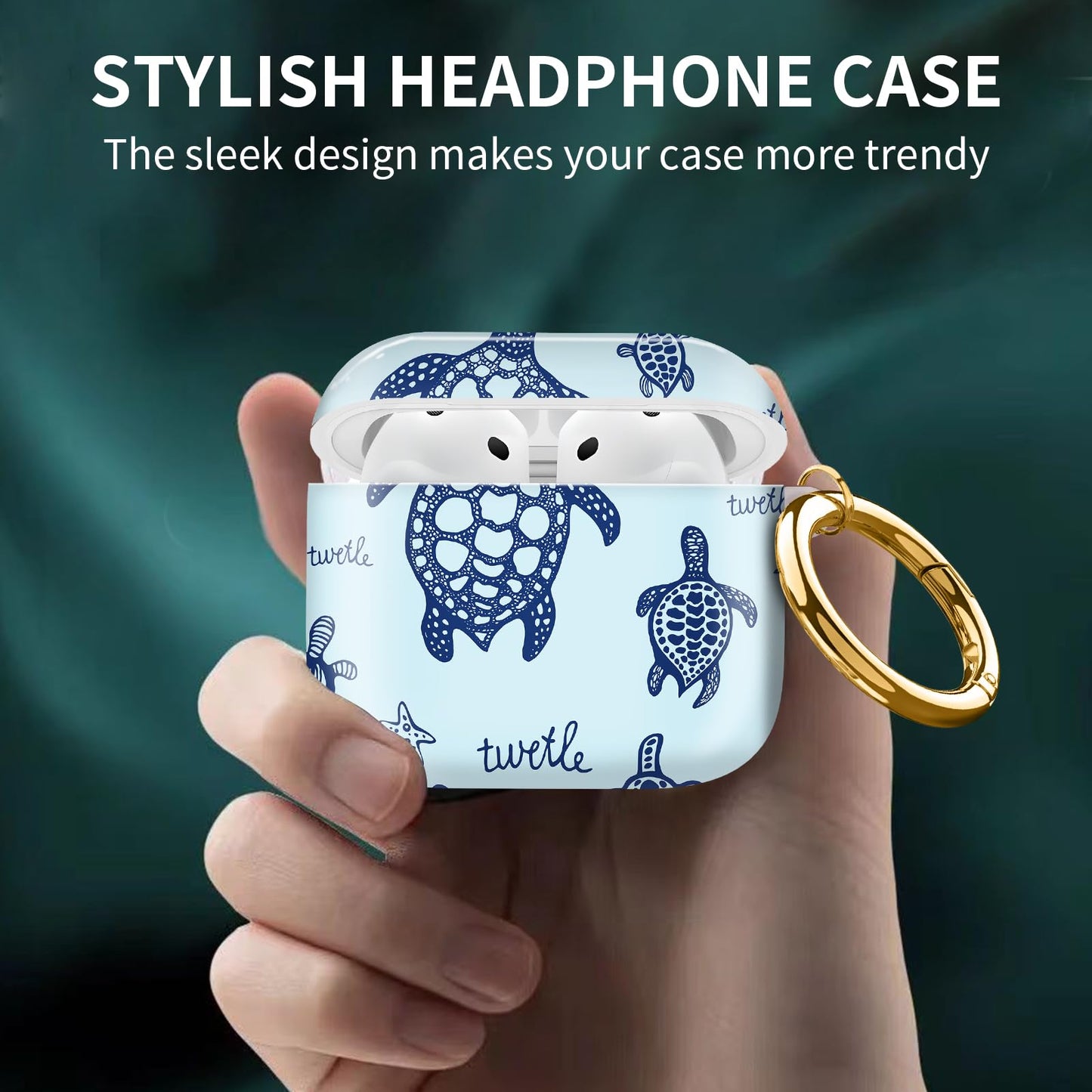 Compatible with Apple Airpods 4th Generation Case Cover(2024), Protective TPU Soft Cases Cover Rugged for Airpod 4 Case with Golden Keychain for Women