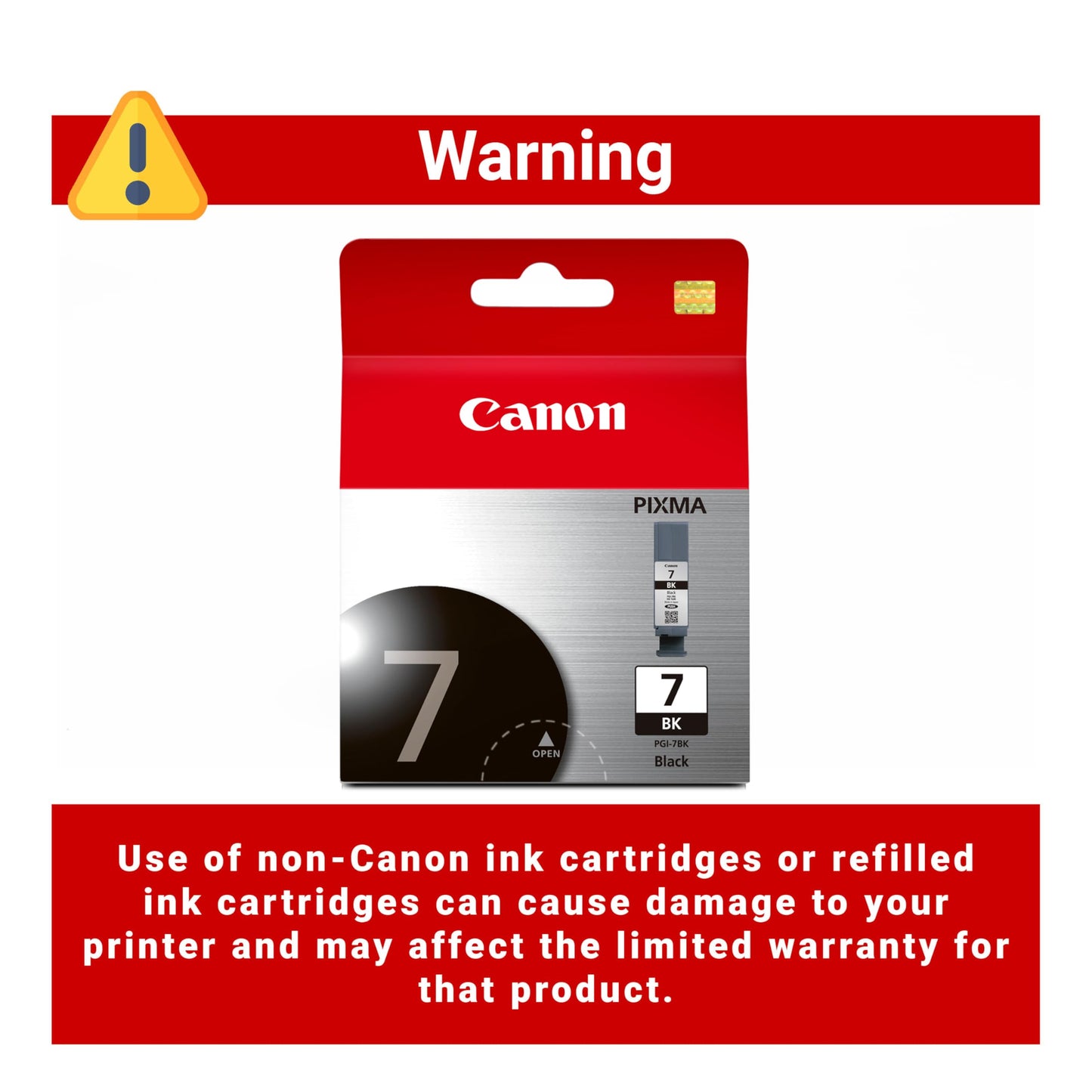 Canon PGI-7 Genuine Black Ink Tank, Compatible with MX7600, and IX7000 Printers