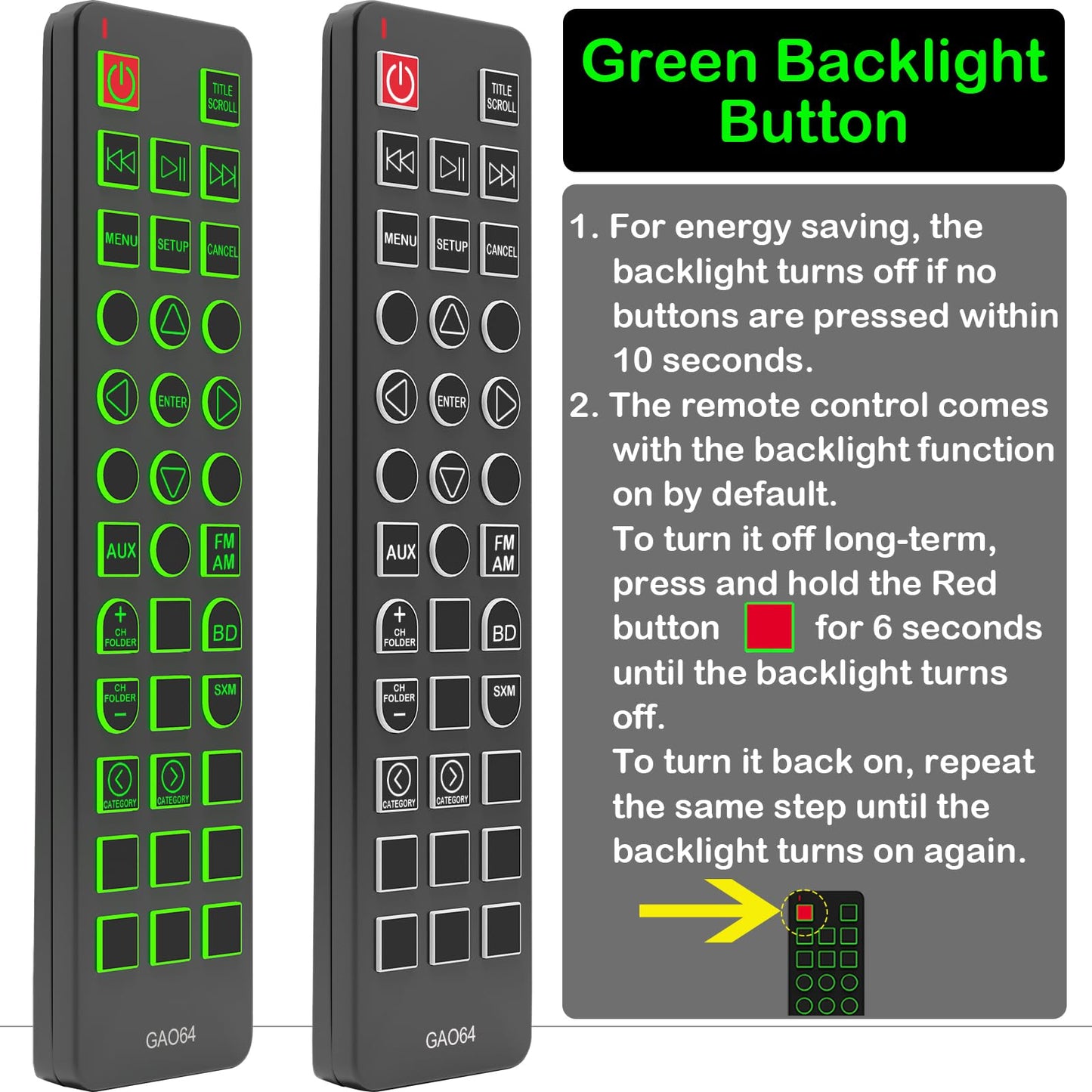 Replacement Remote Control for Honda Pilot Elite/Touring Rear Entertainment BIU-Ray DVD 39560TG7A01 39560-TG7-A01 2016 2017 2018