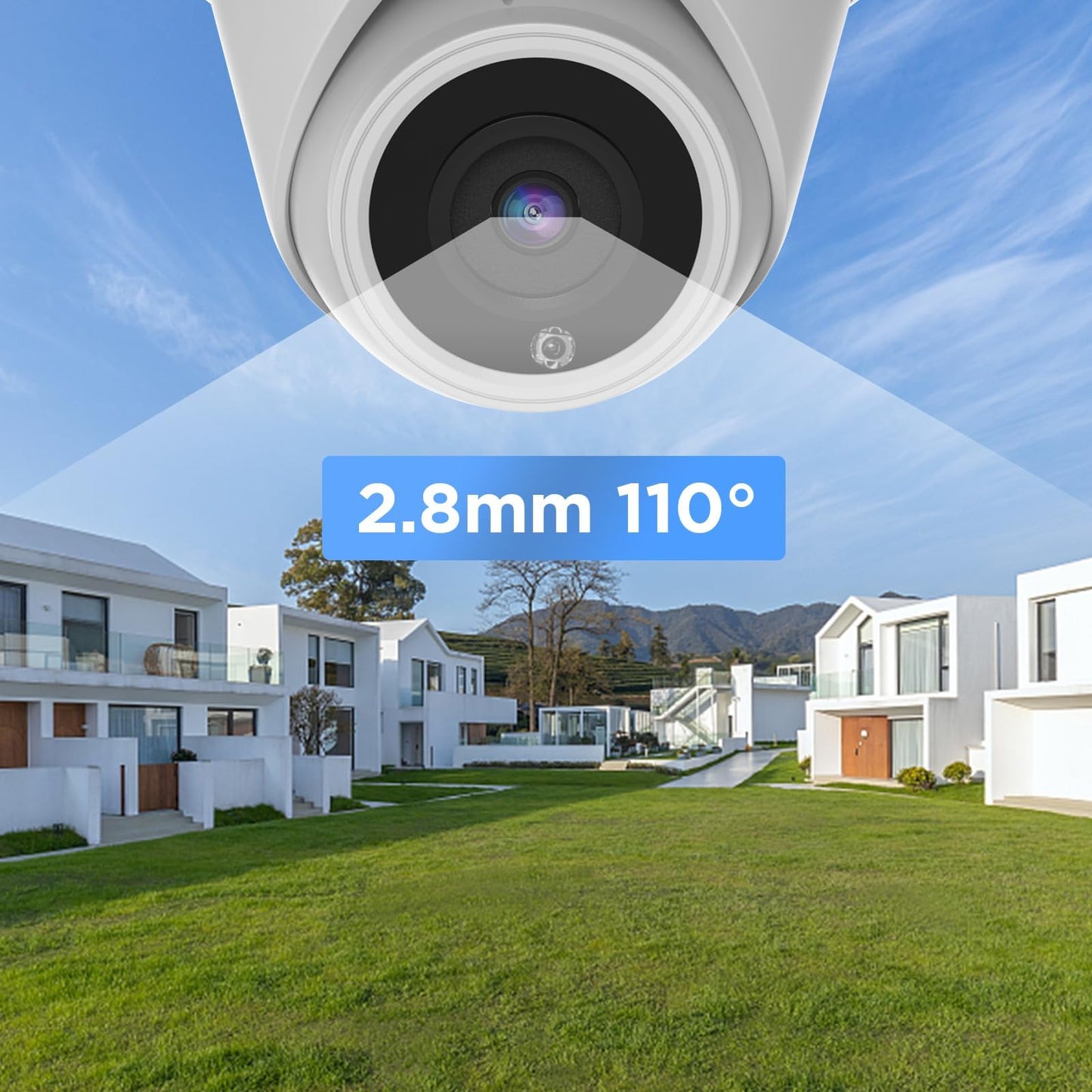 PANOOB POE Outdoor Security Camera 4K 8MP UltraHD Commercial Wired Dome IP Surveillance Camera with Human Vehicle Detection Built-in Microphone IP67
