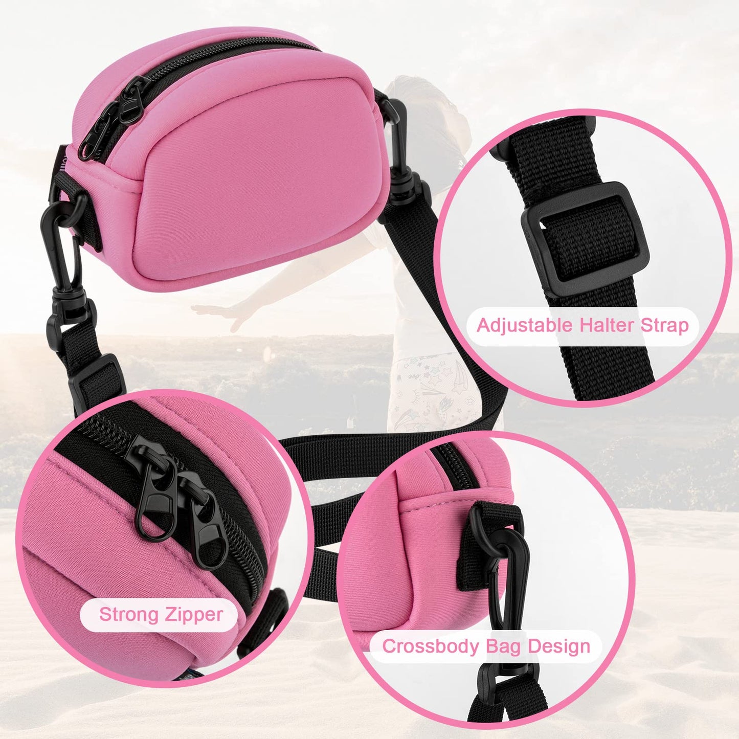Homakover Camera Case Adjustable Crossbody Bag For Seckton/for Rindol/for Dylanto/for Desuccus/Sony DSCW800/DSCW830 and More Digital Camera