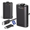 2 Pack Xbox Rechargeable Battery Pack, Xbox Series X Play & Charge Kit 1400mAh Capacity Fully charges in 3 Hours, 9 Ft USB Type-C Cable, Compatible w