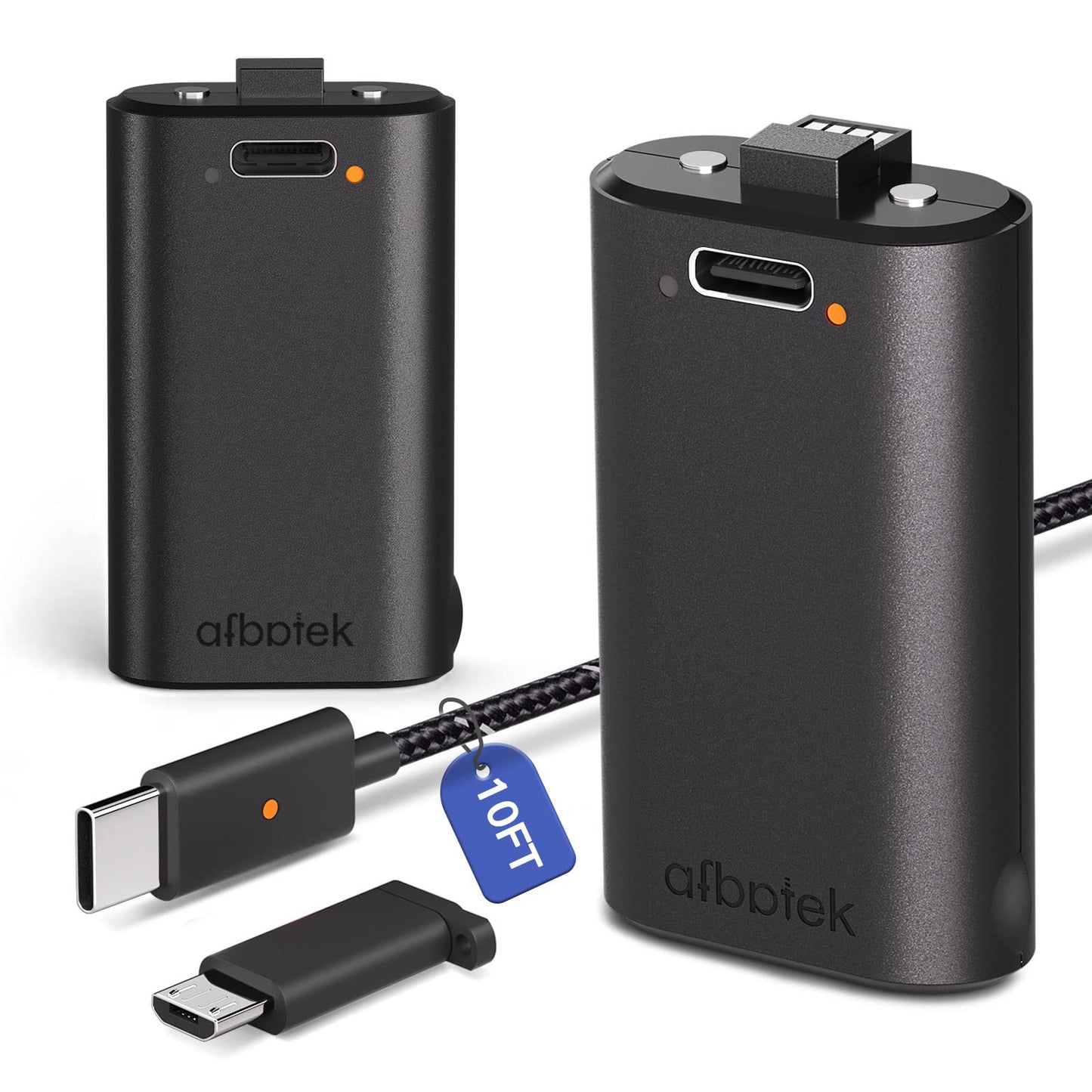 2 Pack Xbox Rechargeable Battery Pack, Xbox Series X Play & Charge Kit 1400mAh Capacity Fully charges in 3 Hours, 9 Ft USB Type-C Cable, Compatible w