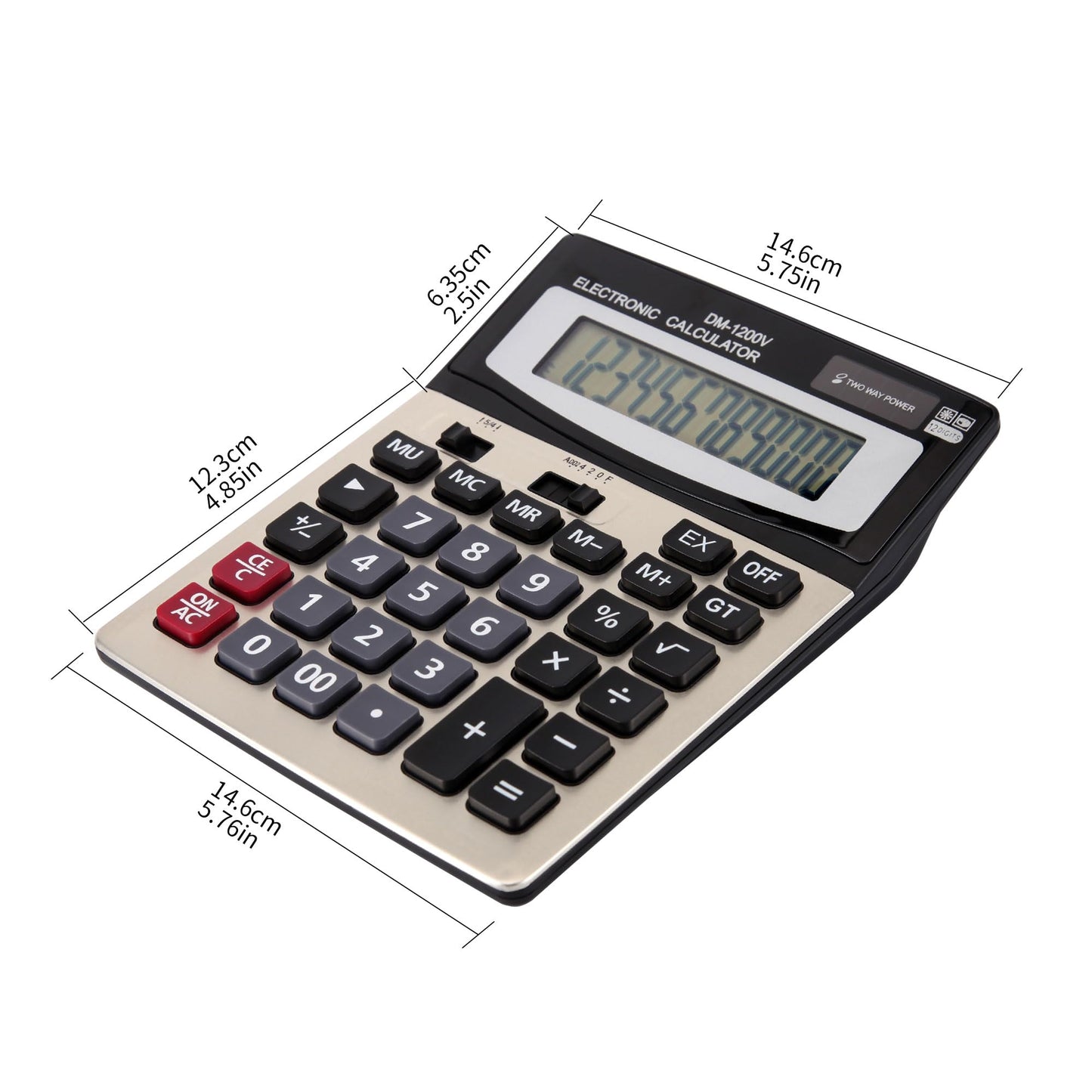 Large Desktop Calculator with 12-Digit Widescreen Display and Large Plastic Buttons for Easy Operation and Viewing