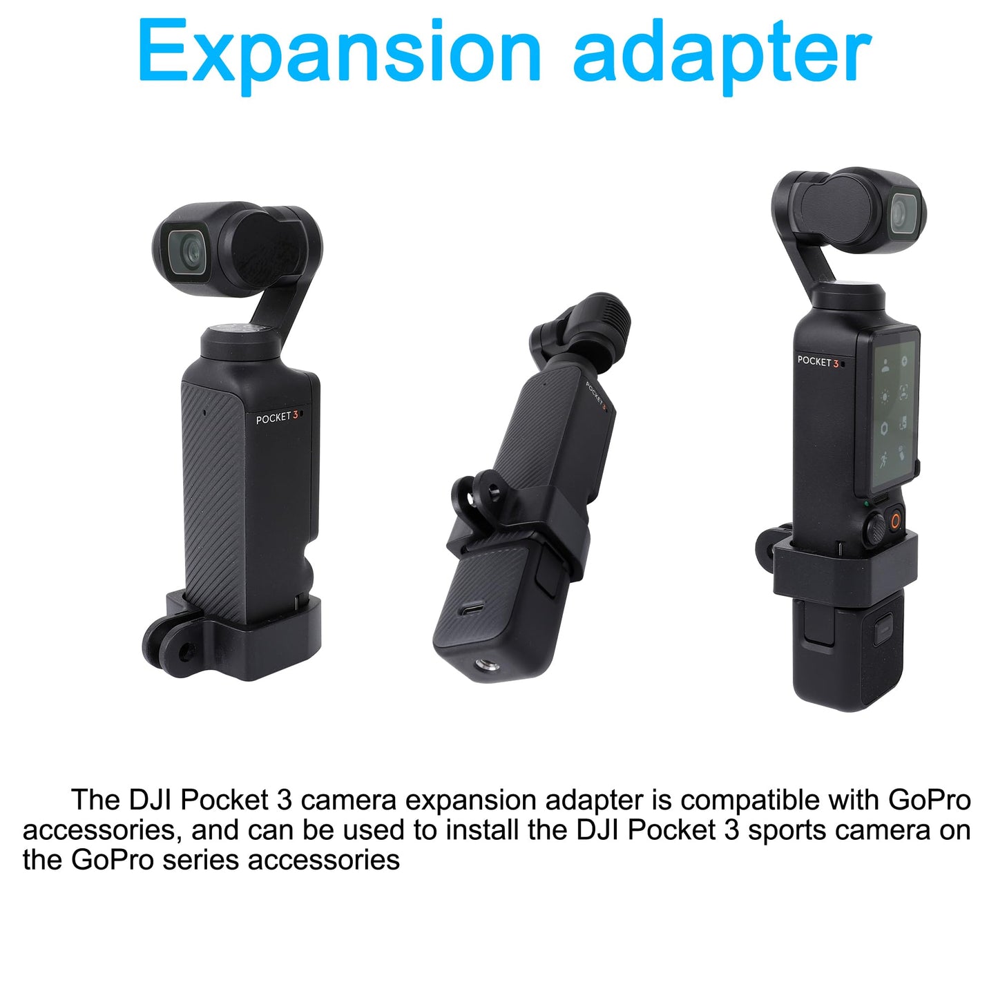 PellKing Backpack Mount for DJI Osmo Pocket 3 Camera, with Pocket 3 Expansion Adapter Accessories,Compatible GoPro Action Camera