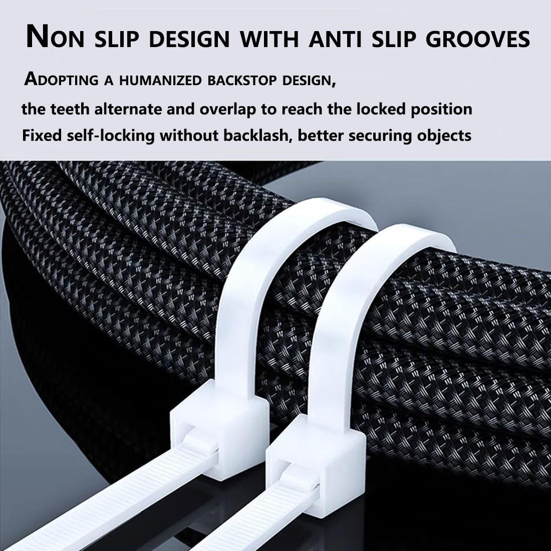 500PCS 8 inch zip ties clear, 40lb Strength, width 0.14 inches ?UV Resistant Strong Nylon Cable Ties,Nylon Cable Wire Ties,Heavy Duty White,