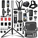 PellKing Accessories Kit for insta360 X4,Included Carrying Case with Belt,2 Pcs Metal 1/4" Adapter,Handlebar Mount,Magnetic Mount,53in Selfie