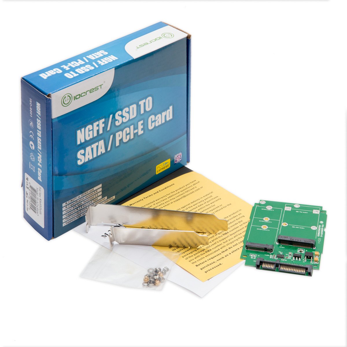 M.2 B-Key SATA or Mini-SATA mSATA SSD to SATA III 2.5 Adapter, Convert mSATA or M.2 SATA SSD to a 2.5" Drive PCI Mount SI-ADA50067