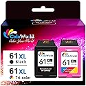 ColoWorld Remanufactured Ink Cartridges Replacement for HP 61XL 61 XL Combo Pack for Envy 4500 4502 5534 5535 DeskJet 2512 2542 2540 2544 3000 3050a