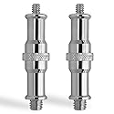 2 Pcs Light Stand Adapter, Spigot Stud 1/4" to 3/8" Metal Male Convertor Threaded Screw Adapter for Studio Light Stand, Camera Tripod Mount
