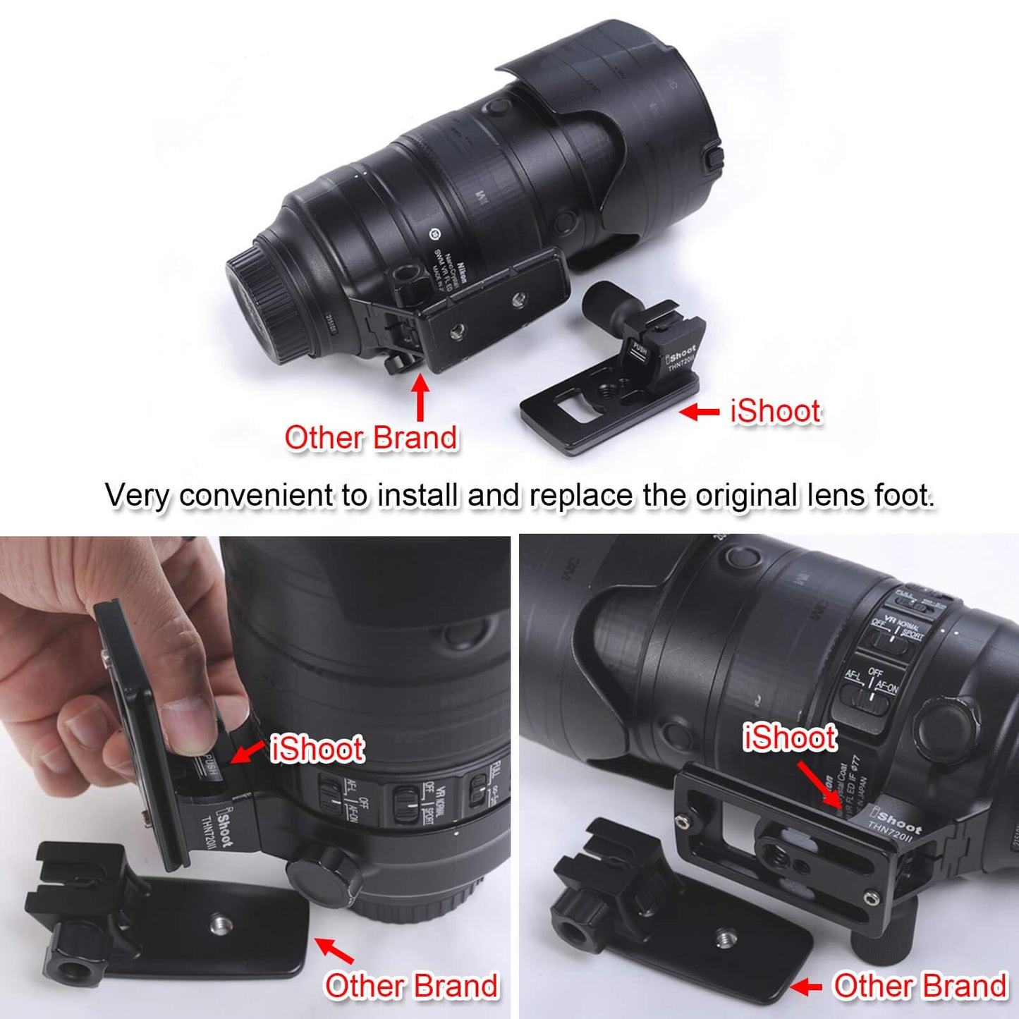 duomianshou Lens Collar Stand Replacement Foot Tripod Mount Ring Base Compatible with Nikon AF-S NIKKOR 70-200mm f/2.8E FL ED VR, AF-S 500mm f/5.6E PF