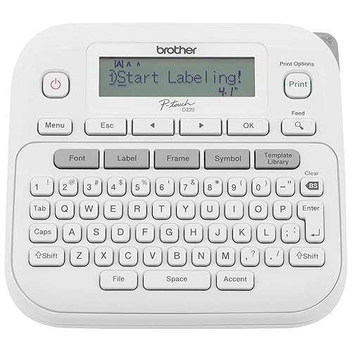 Brother P-Touch PTD220 Home/Office Everyday Label Maker | Prints TZe Label Tapes up to ~1/2 inch White