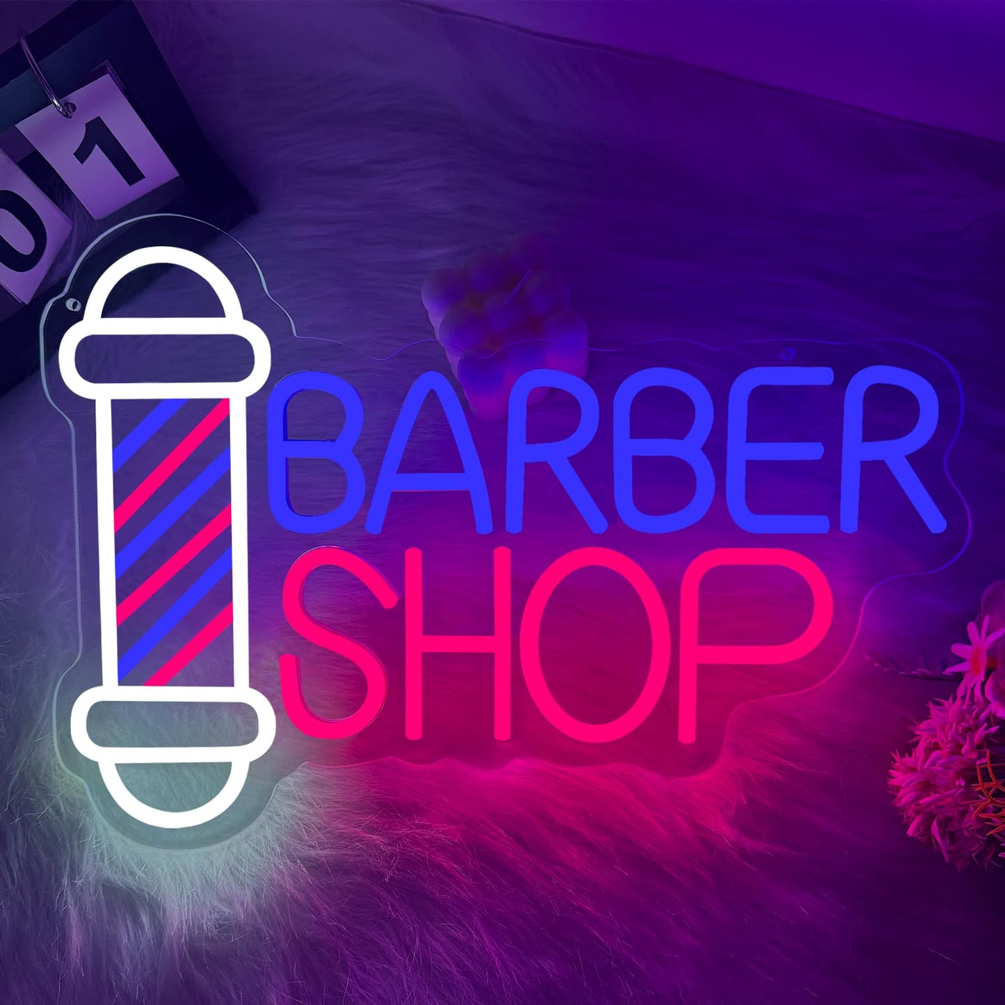 Barber Shop Neon Sign, Hair Salon LED Neon Light for Barber Business, Barber Open Sign Dimmable Neon Signs for Beauty Hair Salon Store Window Wall