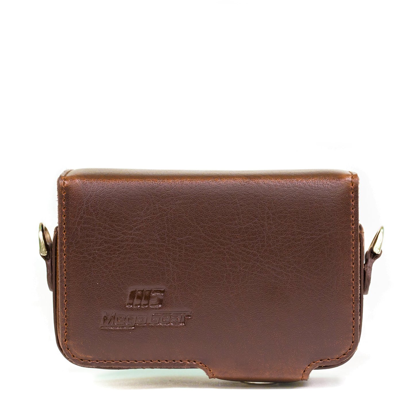 MegaGear MG1144 Leather Camera Case with Strap compatible with Sony Cyber-shot DSC-HX95, DSC-HX99, DSC-HX80, DSC-HX90V, DSC-WX500 - Dark Brown