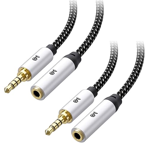 Cable Matters 2-Pack Headset Extension Cable - 6ft, TRRS with Mic Support, 3.5mm Extension Cable, Gaming Headset Extended Cord, Black