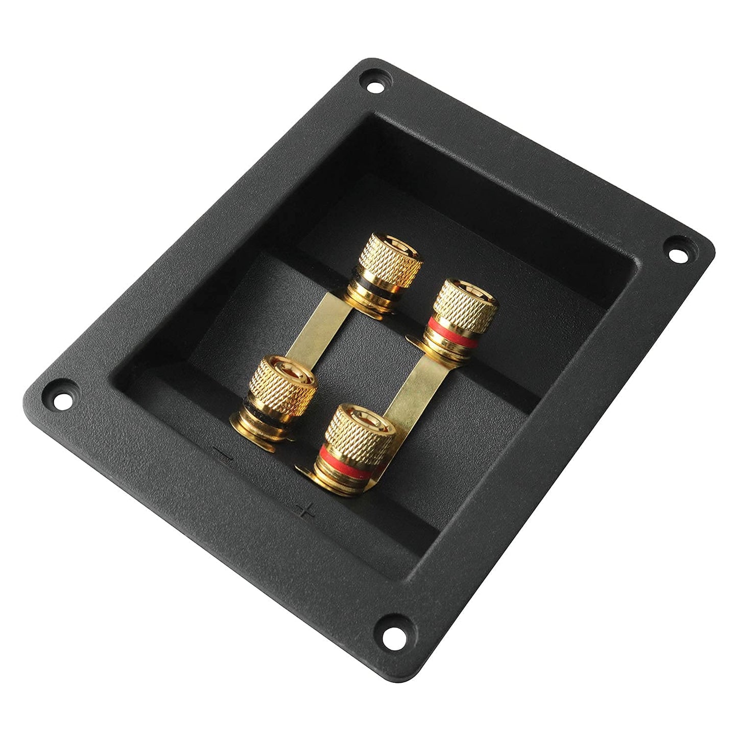 ZZLZX 1PC Copper 4-Position Terminal Junction Box, Post 4 Speaker Wall Plates Home Theater Junction Box Connectors for Car/Home Audio, Speaker Box