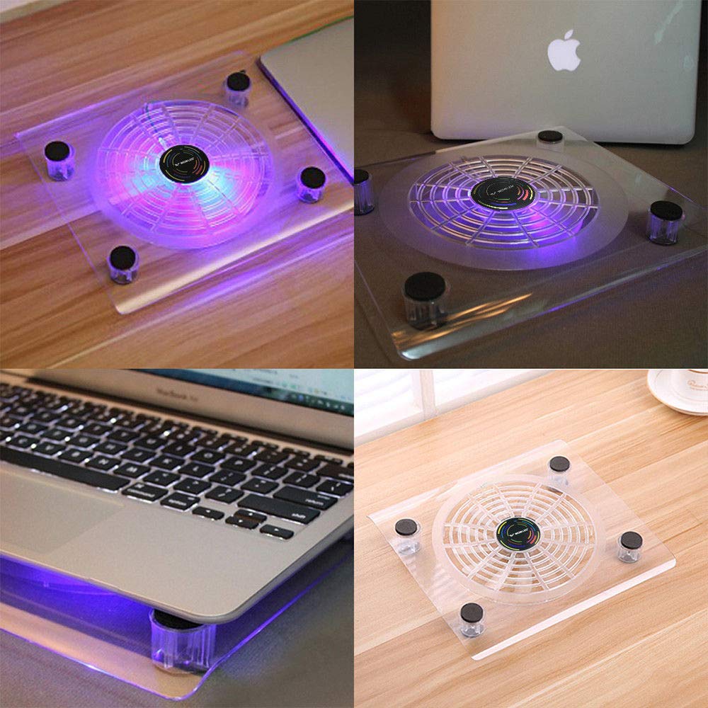 WOWLED Cooling Fan Mini 3 Keys Control Gaming USB RGB LED Cooler Thermal Fan Pad for PS4 PlayStation 4 Xbox One X Consoles Laptop Notebook PC CPU