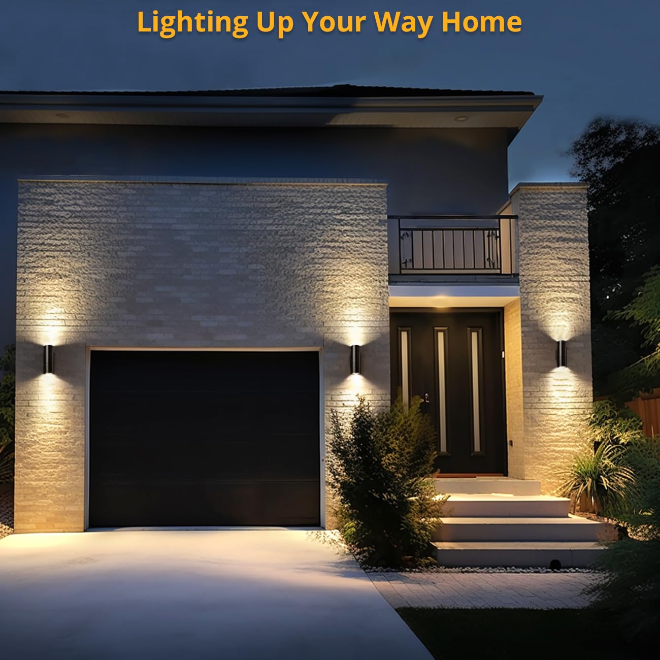 wowlite Modern Outdoor Wall Lights, Up and Down Lights Wall Mount Cylinder Sconce Matte Black, Waterproof Exterior Lights Fixture for Porch Patio