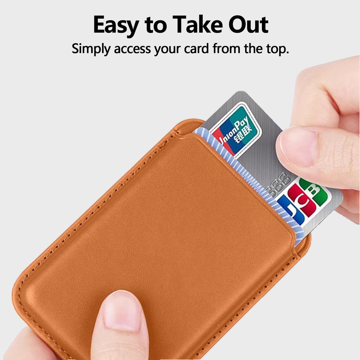 Custom Magnetic Card Wallet for Apple, Personalized Magnetic Leather Card Holder Wallet for iPhone 16/15/14/13/12 Pro/Pro Max/Plus/Mini, Customized