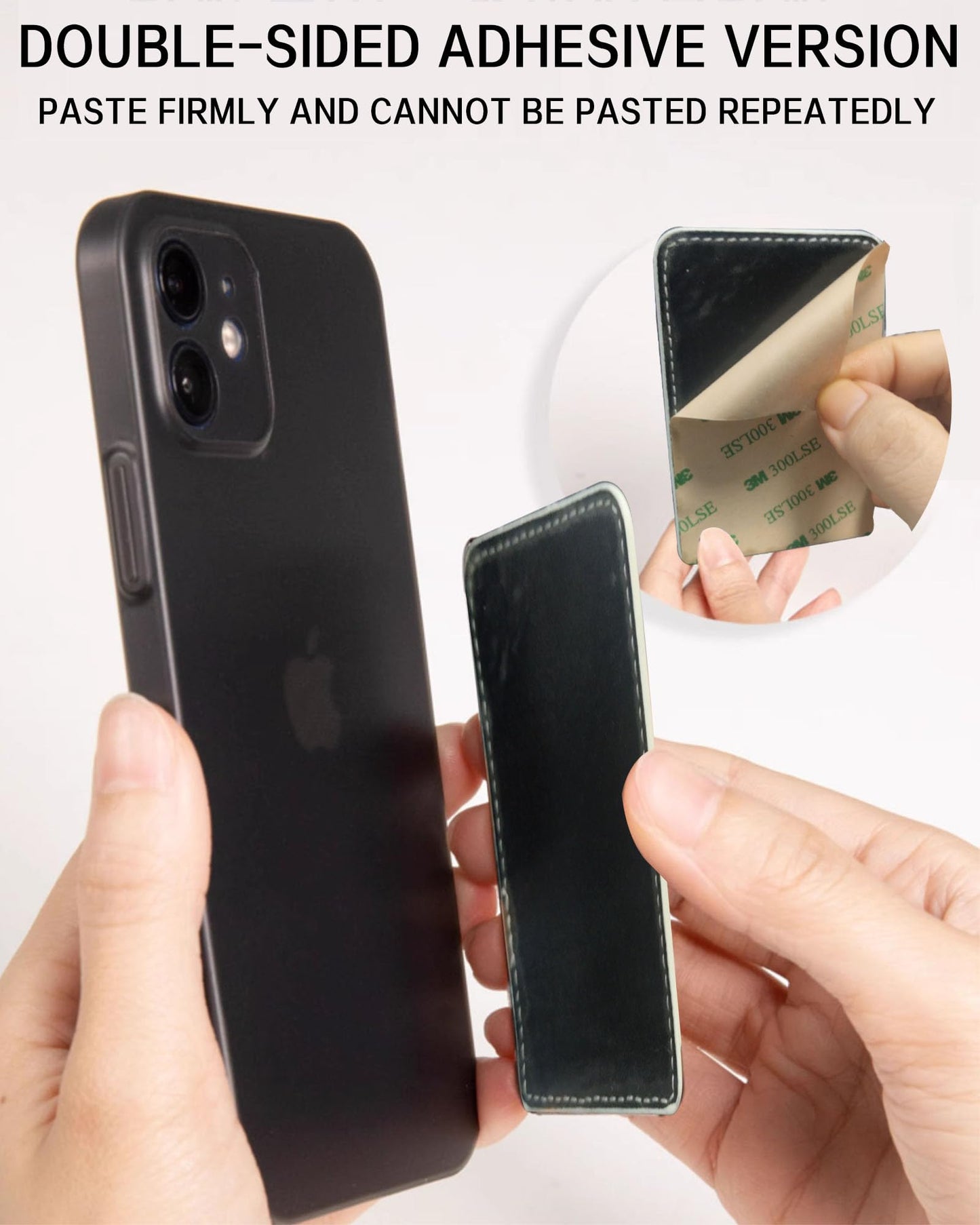 JYCardPKT Phone Card Holder Leather, Dual Pocket Phone Wallet Adhesive Stick On, Cute Phone Case Credit Card Holder, Suitable for Most of Phones Cute
